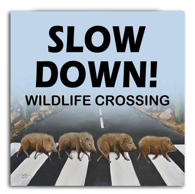 Javelina, Slow down for wildlife Sign