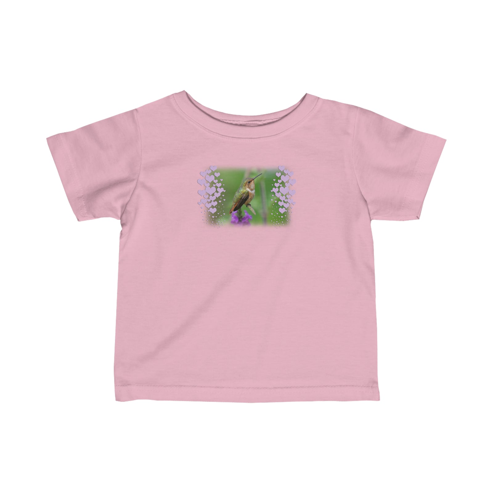 Female Volcano Hummingbird with hearts, Infant Fine Jersey Tee