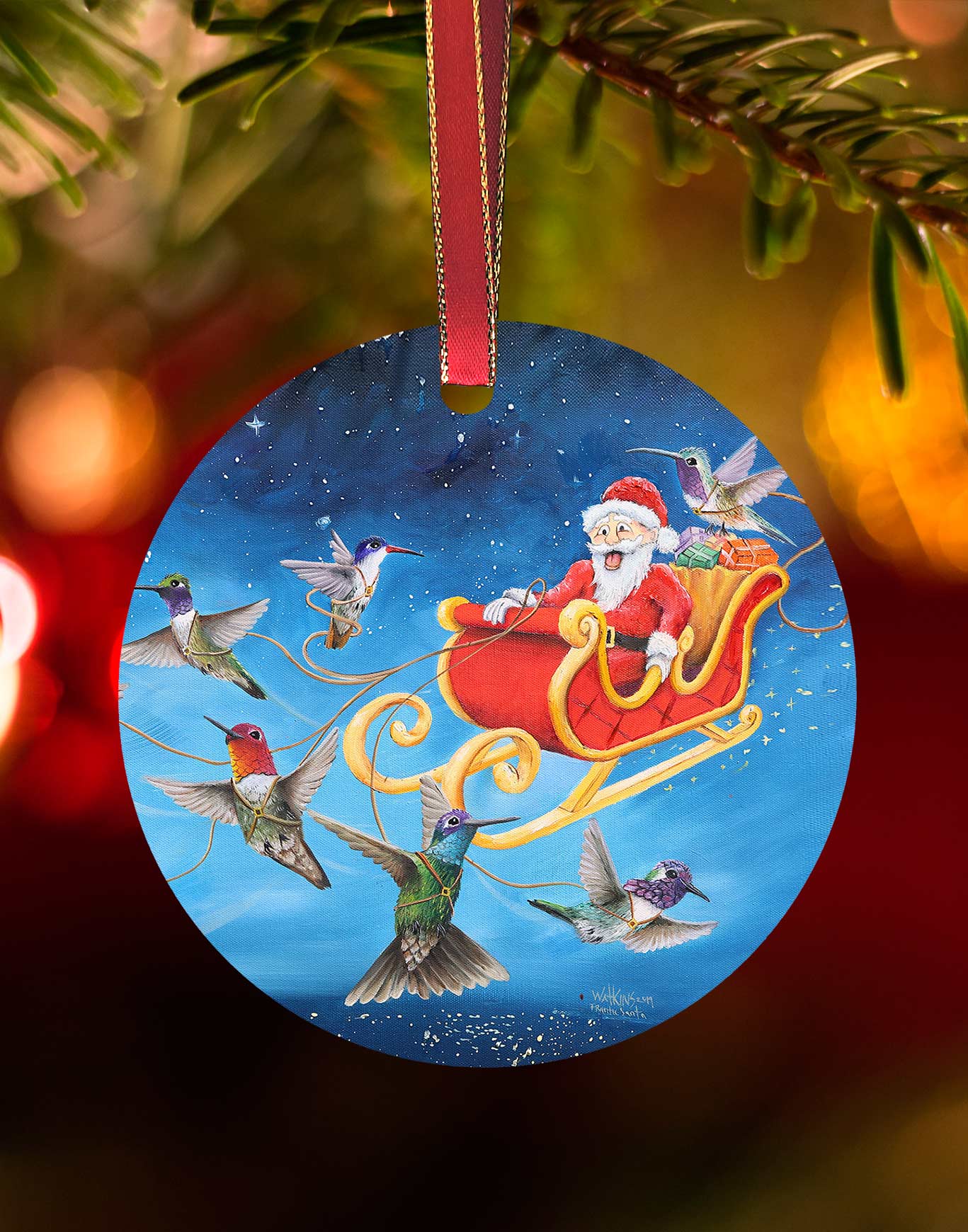 Frantic Santa Ornament