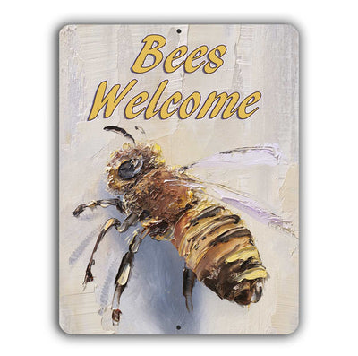 Bees Welcome Garden Sign