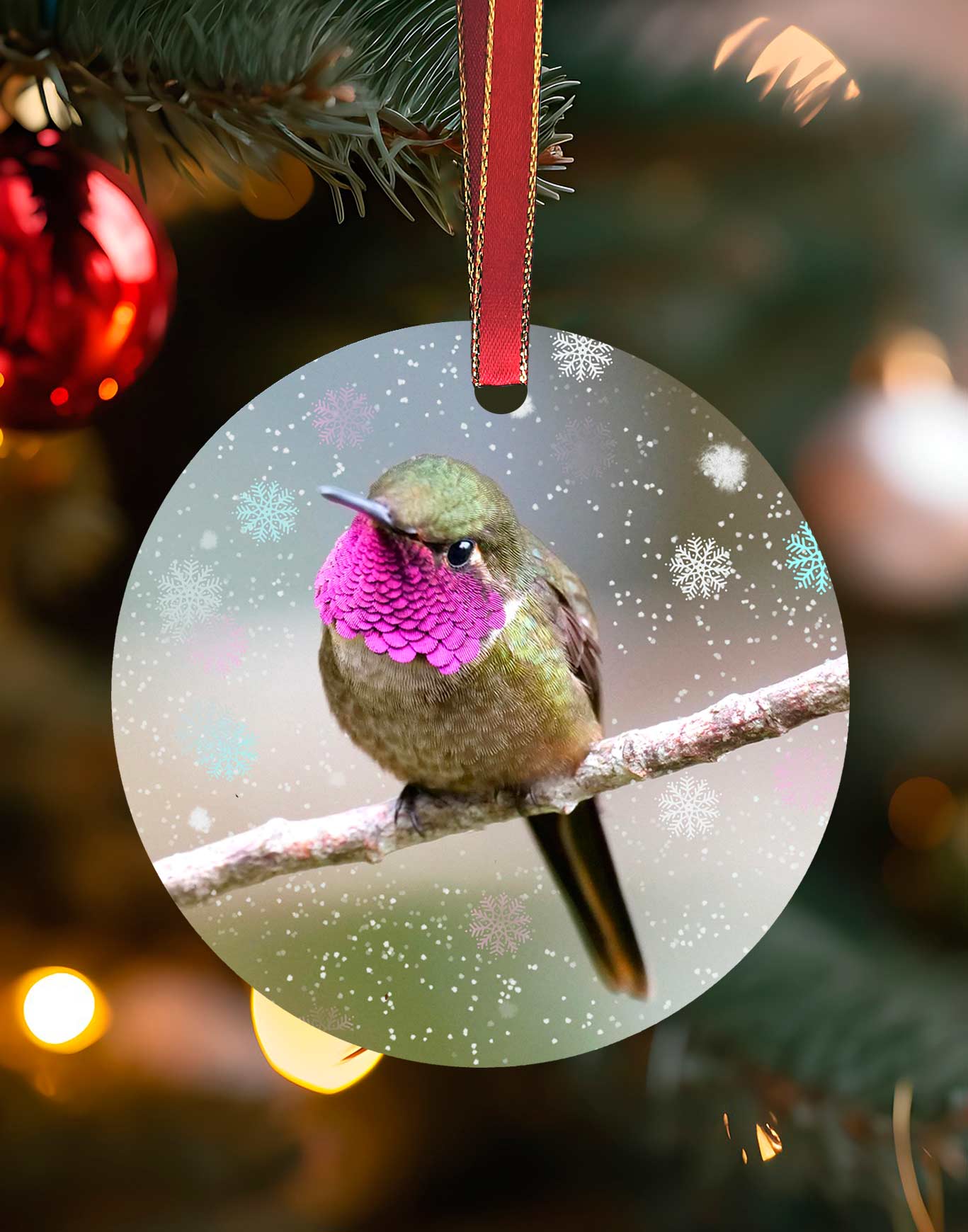 Magenta Woodstar Ornament