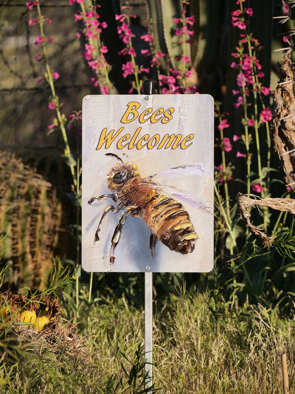 Bees Welcome Garden Sign