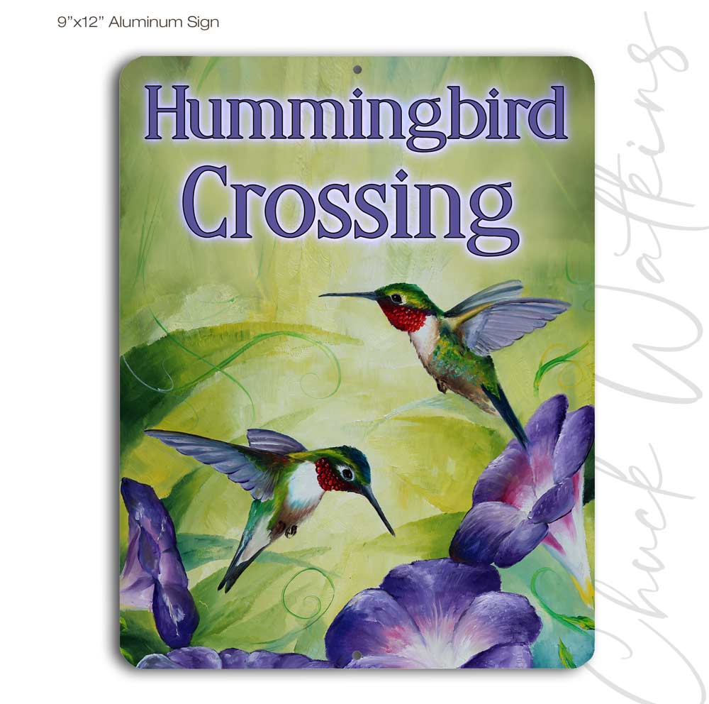 Hummingbird Crossing Yard Sign